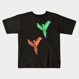 green/red phoenix Kids T-Shirt